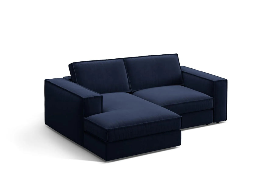 Pola 2-Sitzer Ecksofa, Linke Seite, aus Samt in Königsblau (Salvador 5), 226x158 cm von Micadoni – Bild 3