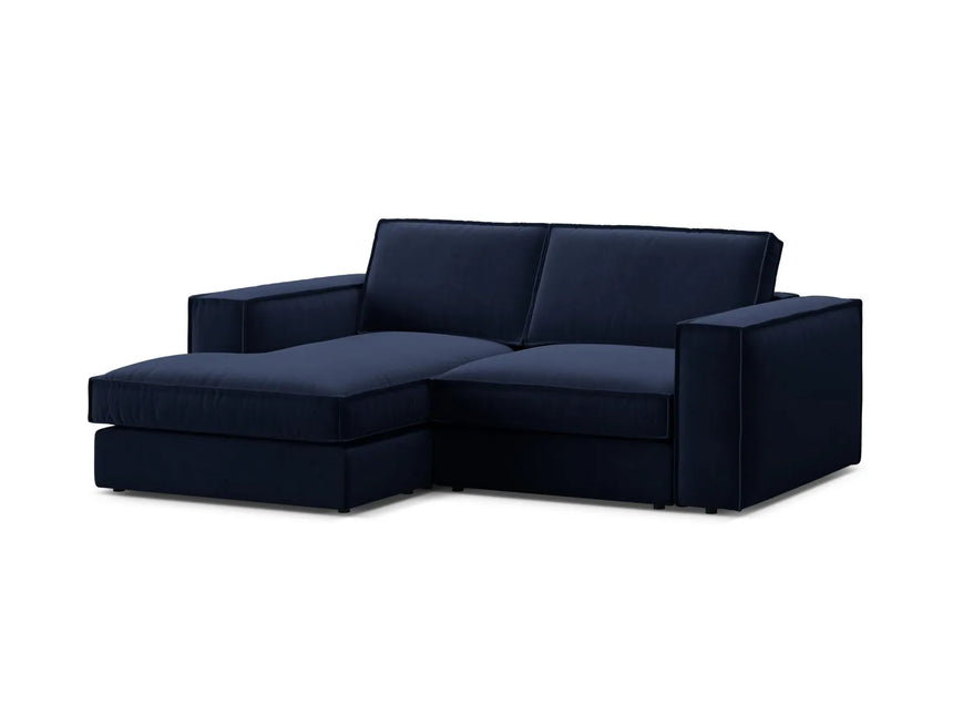 Pola 2-Sitzer Ecksofa, Linke Seite, aus Samt in Königsblau (Salvador 5), 226x158 cm von Micadoni – Bild 4