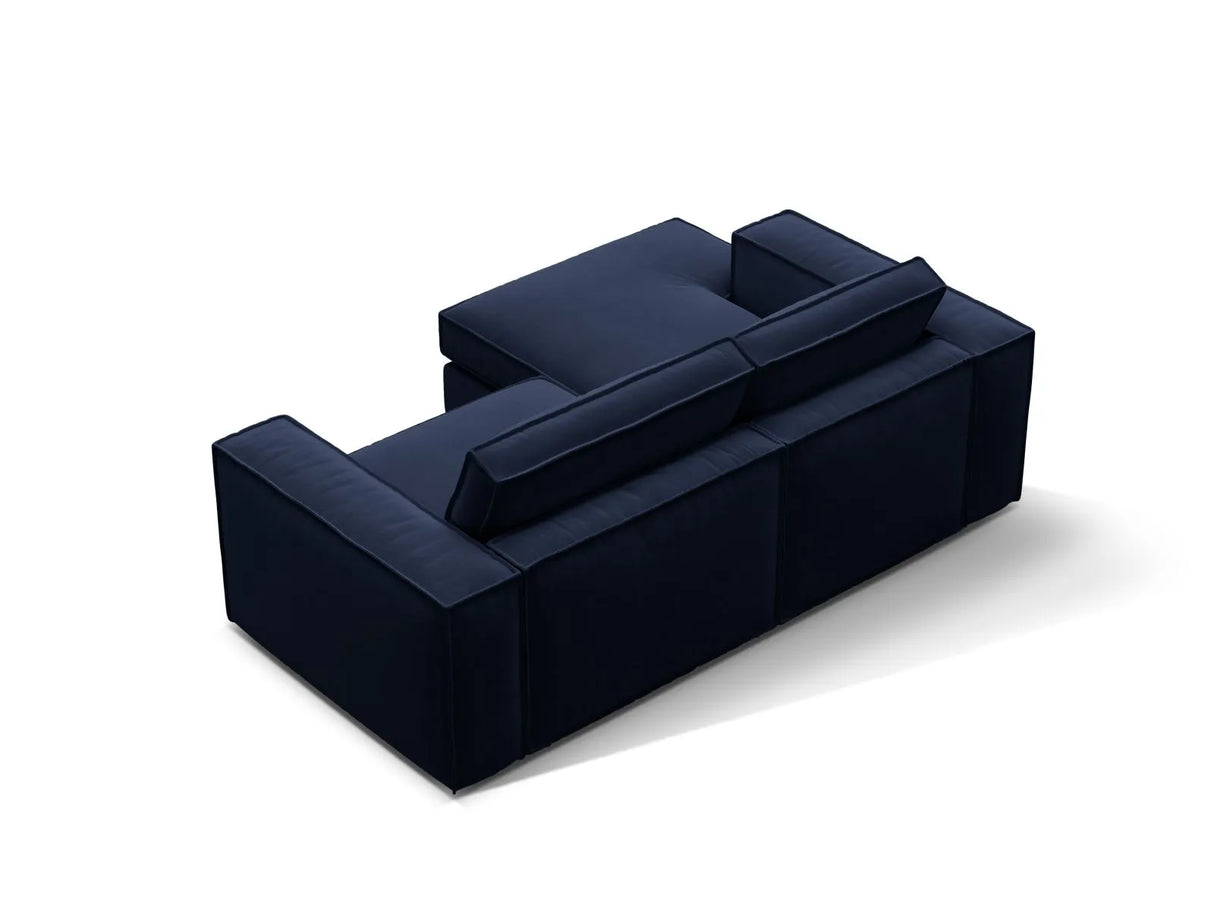Pola 2-Sitzer Ecksofa, Linke Seite, aus Samt in Königsblau (Salvador 5), 226x158 cm von Micadoni – Bild 5