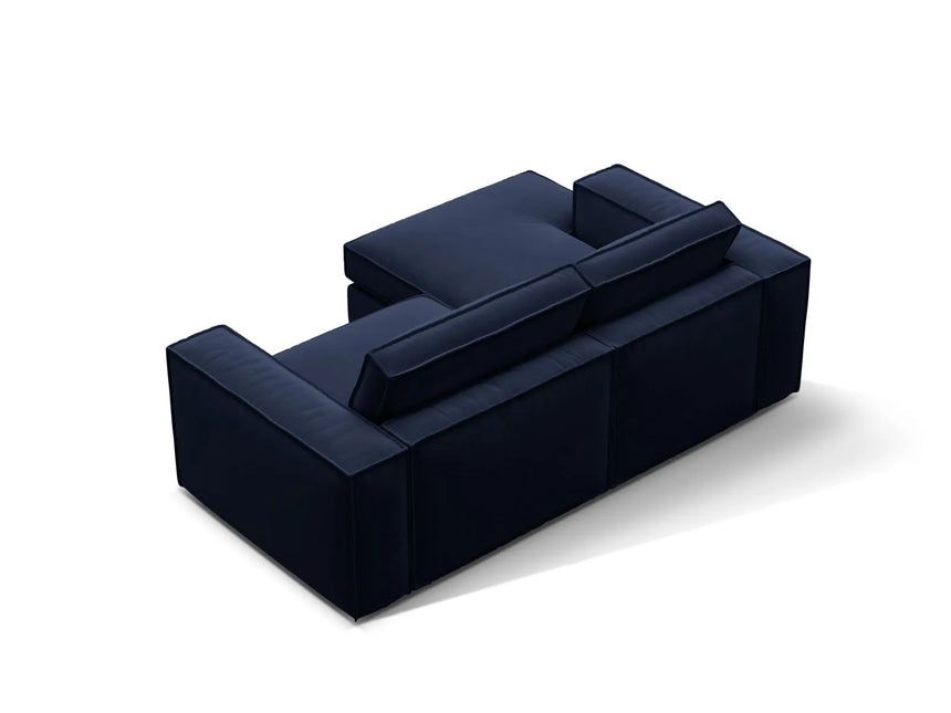 Pola 2-Sitzer Ecksofa, Linke Seite, aus Samt in Königsblau (Salvador 5), 226x158 cm von Micadoni – Bild 5
