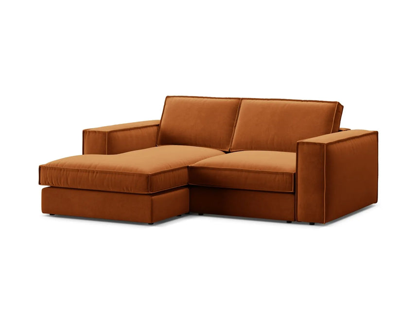 Pola 2-Sitzer Ecksofa, Linke Seite, aus Samt in Terrakotta (Salvador 14), 226x158 cm von Micadoni – Bild 4