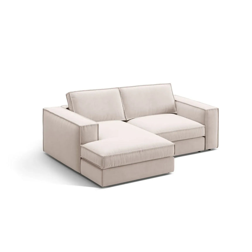 Pola 2-Sitzer Ecksofa, Linke Seite, aus Samt oder Strukturstoff, 226x158 cm - ZEN ZONE Furniture