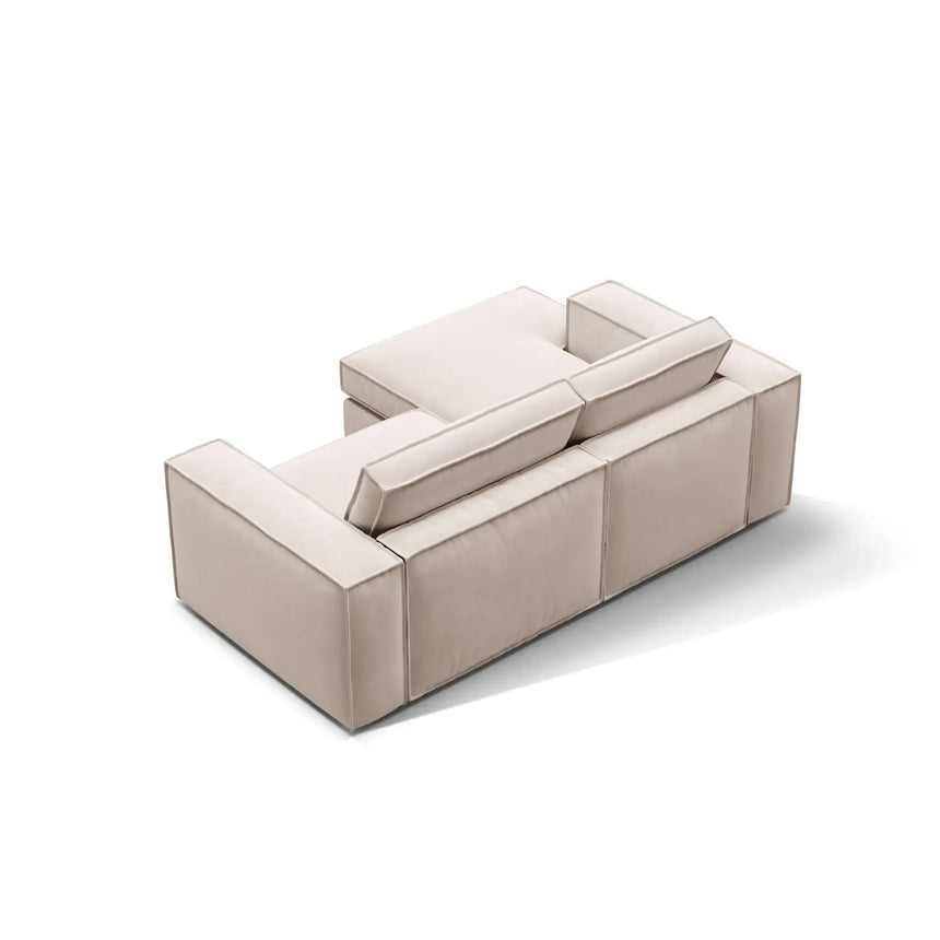 Pola 2-Sitzer Ecksofa, Linke Seite, aus Samt oder Strukturstoff, 226x158 cm - ZEN ZONE Furniture