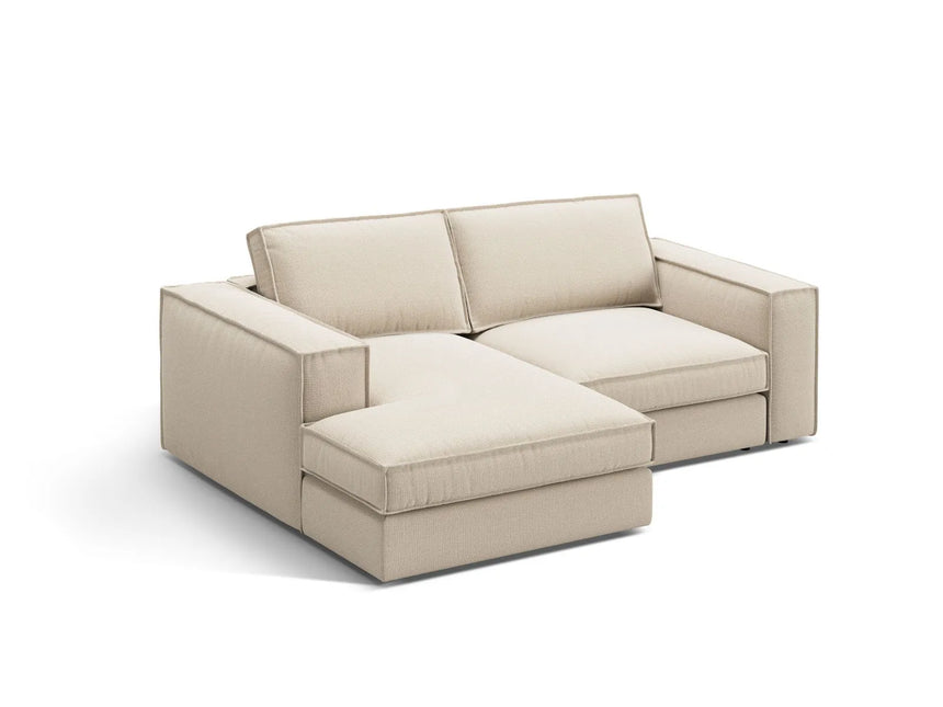 Pola 2-Sitzer Ecksofa, Linke Seite, aus Strukturierter Stoff in Beige (BABEL TOFFEE), 226x158 cm von Micadoni – Bild 3