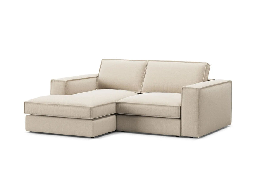 Pola 2-Sitzer Ecksofa, Linke Seite, aus Strukturierter Stoff in Beige (BABEL TOFFEE), 226x158 cm von Micadoni – Bild 4