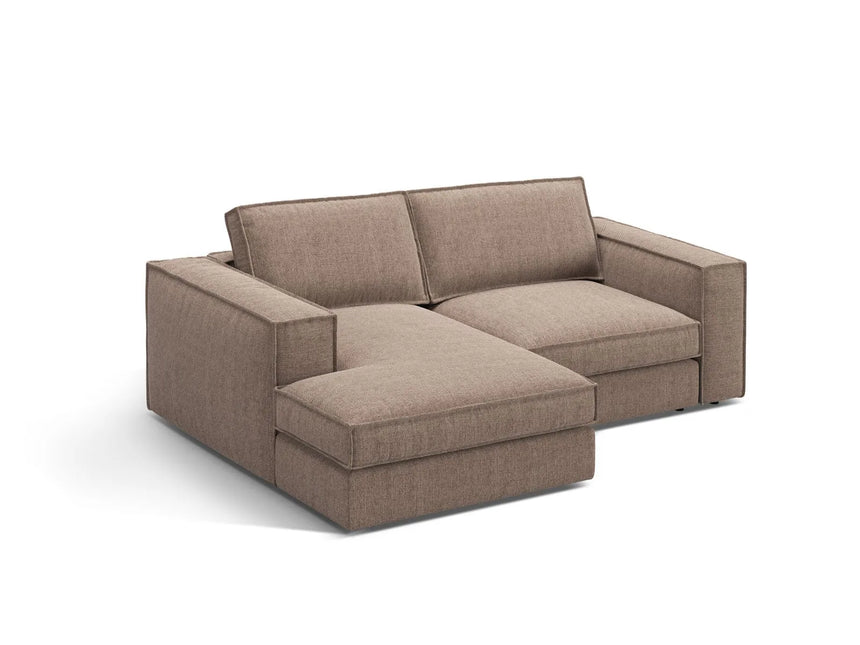 Pola 2-Sitzer Ecksofa, Linke Seite, aus Strukturierter Stoff in Hellbraun (BABEL TAUPE), 226x158 cm von Micadoni – Bild 3