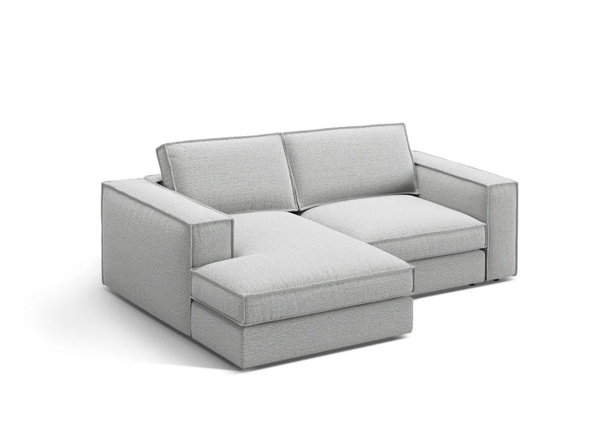 Pola 2-Sitzer Ecksofa, Linke Seite, aus Strukturierter Stoff in Hellgrau (BABEL LIGHT GREY), 226x158 cm von Micadoni – Bild 3