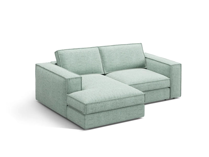 Pola 2-Sitzer Ecksofa, Linke Seite, aus Strukturierter Stoff in Minze (BABEL SAFIRA), 226x158 cm von Micadoni – Bild 3