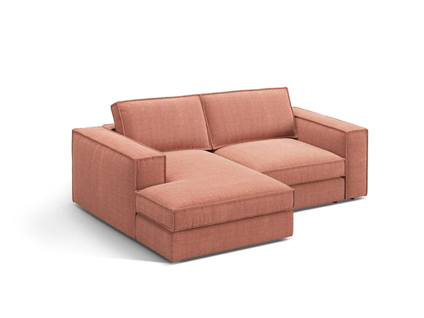 Pola 2-Sitzer Ecksofa, Linke Seite, aus Strukturierter Stoff in Red (BABEL RED), 226x158 cm von Micadoni – Bild 3