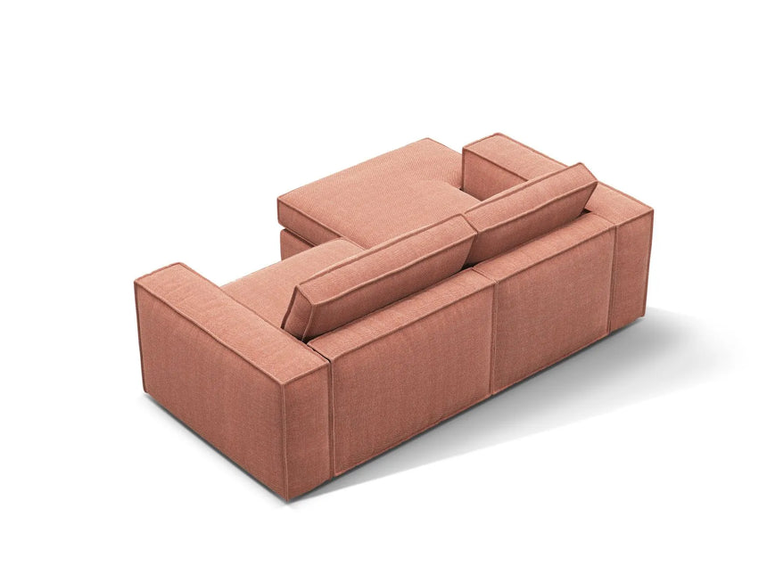 Pola 2-Sitzer Ecksofa, Linke Seite, aus Strukturierter Stoff in Red (BABEL RED), 226x158 cm von Micadoni – Bild 5
