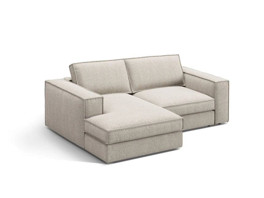 Pola 2-Sitzer Ecksofa, Linke Seite, aus Strukturierter Stoff in Sand (BABEL SAND), 226x158 cm von Micadoni – Bild 3