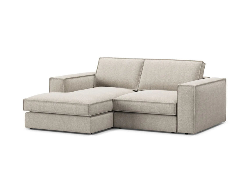 Pola 2-Sitzer Ecksofa, Linke Seite, aus Strukturierter Stoff in Sand (BABEL SAND), 226x158 cm von Micadoni – Bild 4