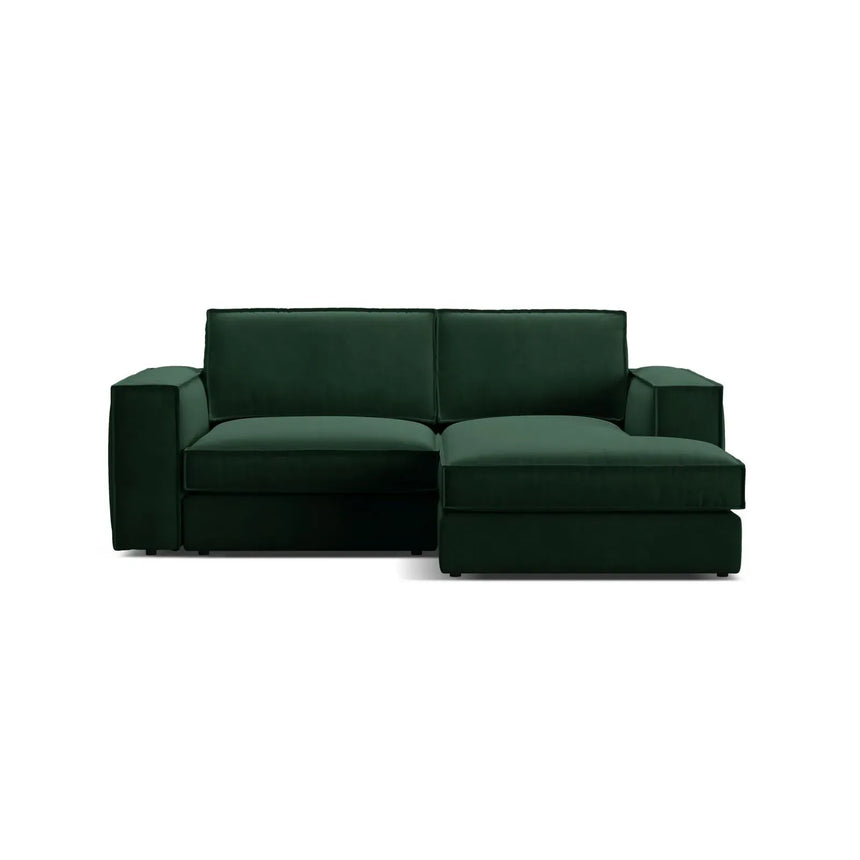 Pola 2-Sitzer Ecksofa, Rechte Seite, aus Samt oder Strukturstoff, 226x158 cm - ZEN ZONE Furniture