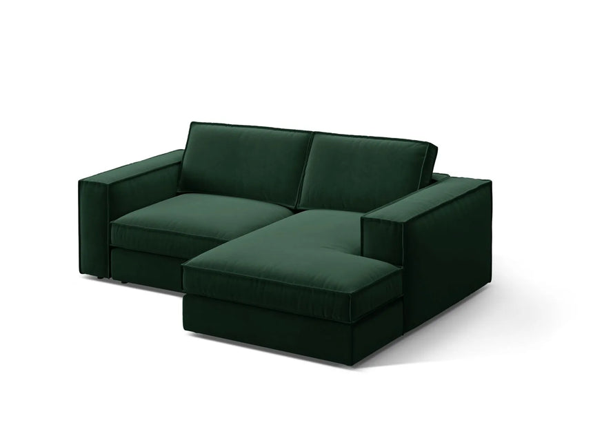 Pola 2-Sitzer Ecksofa, Rechte Seite, aus Samt in Flaschengrün (Salvador 7), 226x158 cm von Micadoni – Bild 3