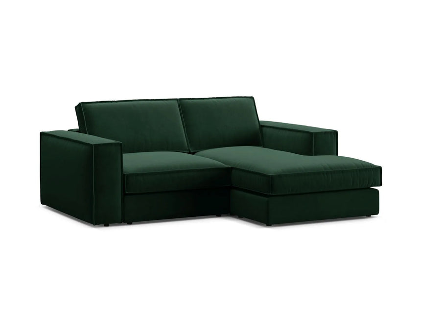 Pola 2-Sitzer Ecksofa, Rechte Seite, aus Samt in Flaschengrün (Salvador 7), 226x158 cm von Micadoni – Bild 4