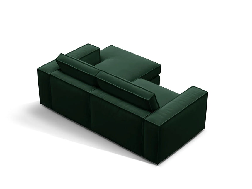 Pola 2-Sitzer Ecksofa, Rechte Seite, aus Samt in Flaschengrün (Salvador 7), 226x158 cm von Micadoni – Bild 5