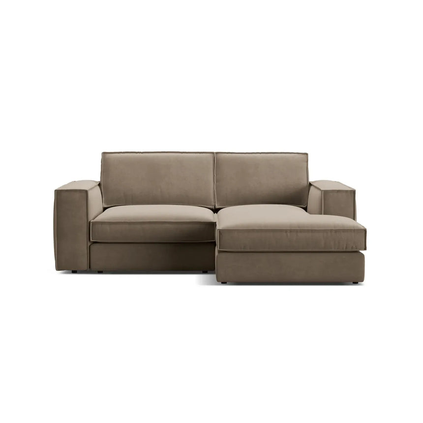 Pola 2-Sitzer Ecksofa, Rechte Seite, aus Samt oder Strukturstoff, 226x158 cm - ZEN ZONE Furniture