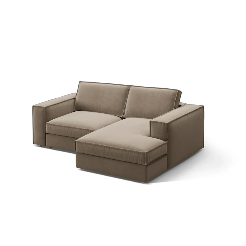 Pola 2-Sitzer Ecksofa, Rechte Seite, aus Samt oder Strukturstoff, 226x158 cm - ZEN ZONE Furniture