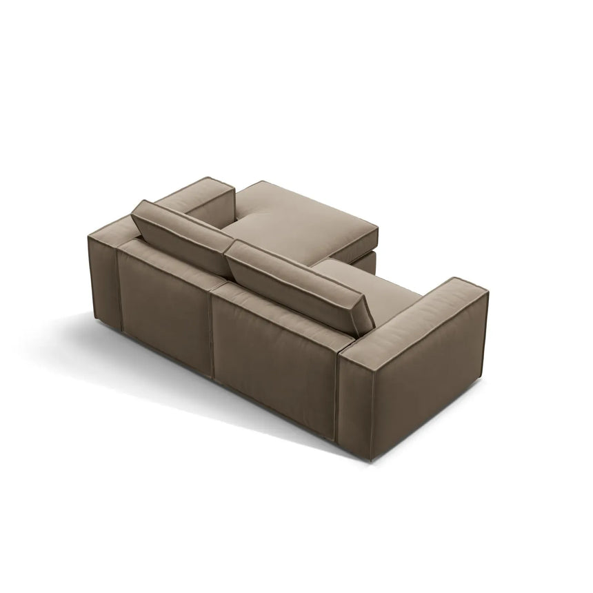 Pola 2-Sitzer Ecksofa, Rechte Seite, aus Samt oder Strukturstoff, 226x158 cm - ZEN ZONE Furniture