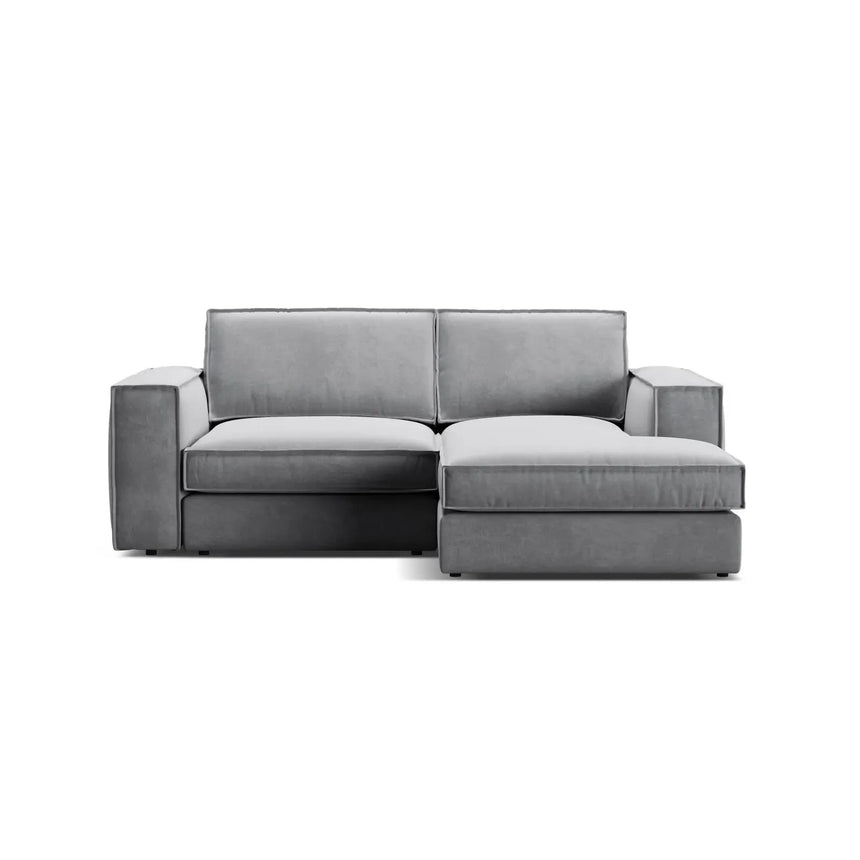 Pola 2-Sitzer Ecksofa, Rechte Seite, aus Samt oder Strukturstoff, 226x158 cm - ZEN ZONE Furniture