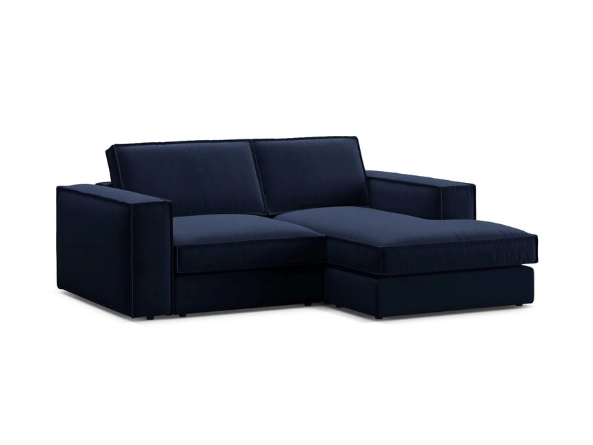 Pola 2-Sitzer Ecksofa, Rechte Seite, aus Samt in Königsblau (Salvador 5), 226x158 cm von Micadoni – Bild 4