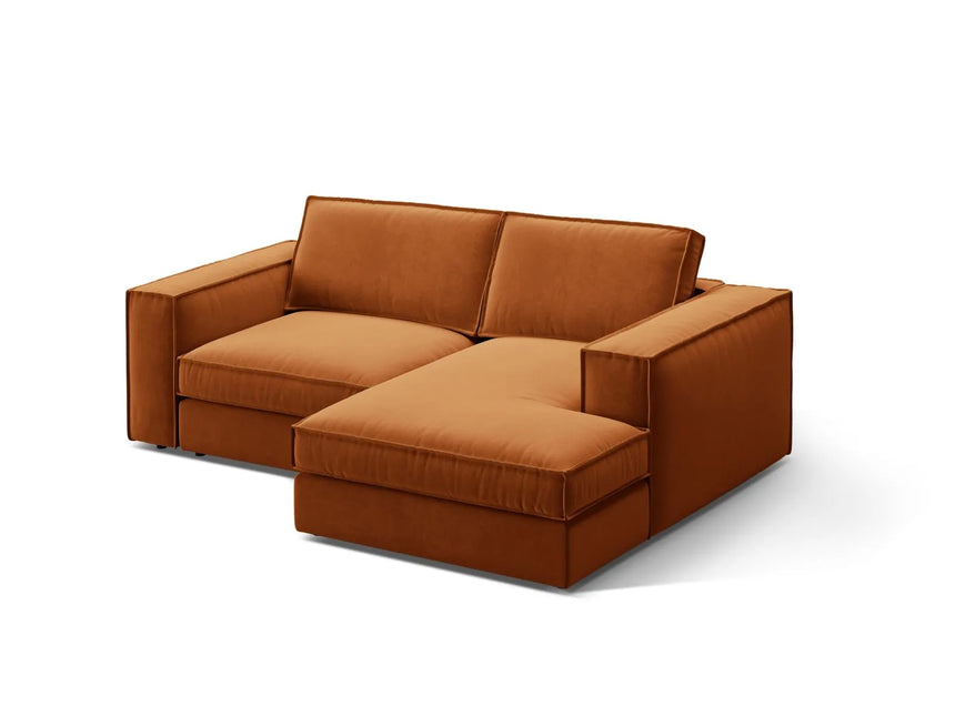 Pola 2-Sitzer Ecksofa, Rechte Seite, aus Samt in Terrakotta (Salvador 14), 226x158 cm von Micadoni – Bild 3