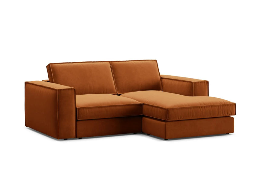 Pola 2-Sitzer Ecksofa, Rechte Seite, aus Samt in Terrakotta (Salvador 14), 226x158 cm von Micadoni – Bild 4
