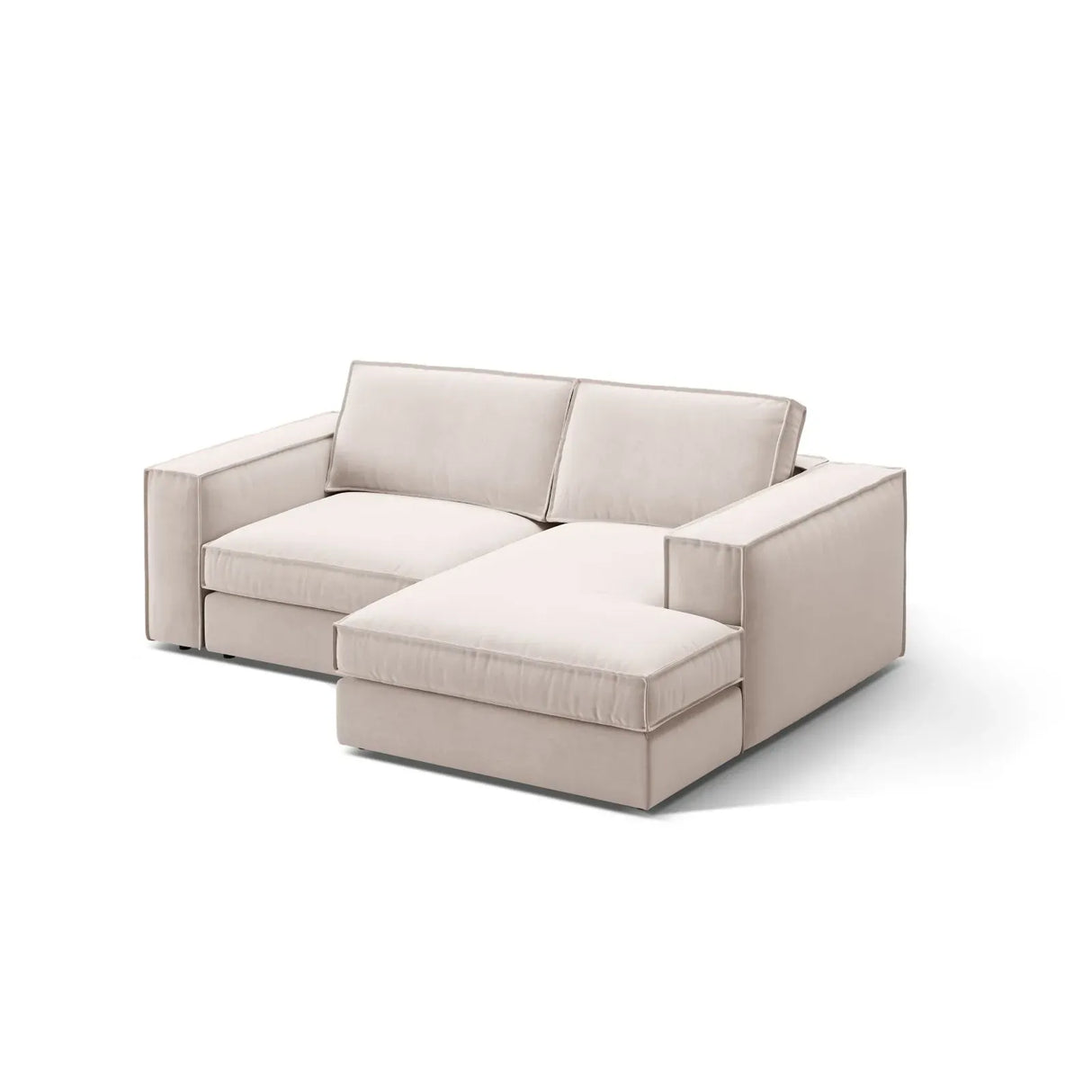 Pola 2-Sitzer Ecksofa, Rechte Seite, aus Samt oder Strukturstoff, 226x158 cm - ZEN ZONE Furniture