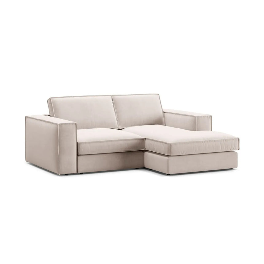 Pola 2-Sitzer Ecksofa, Rechte Seite, aus Samt oder Strukturstoff, 226x158 cm - ZEN ZONE Furniture