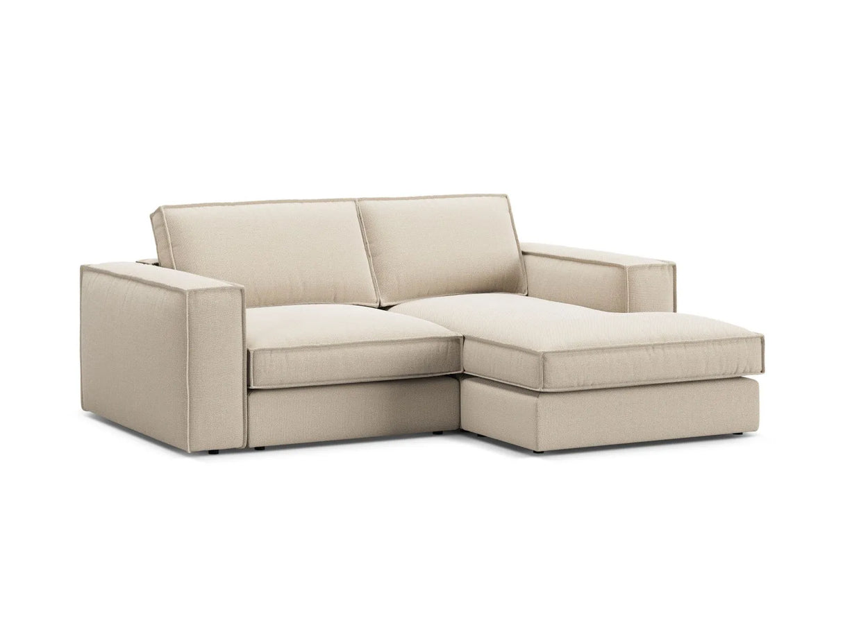 Pola 2-Sitzer Ecksofa, Rechte Seite, aus Strukturierter Stoff in Beige (BABEL TOFFEE), 226x158 cm von Micadoni – Bild 4