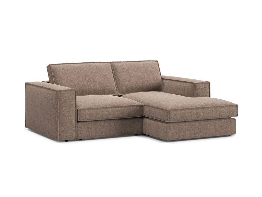 Pola 2-Sitzer Ecksofa, Rechte Seite, aus Strukturierter Stoff in Hellbraun (BABEL TAUPE), 226x158 cm von Micadoni – Bild 4