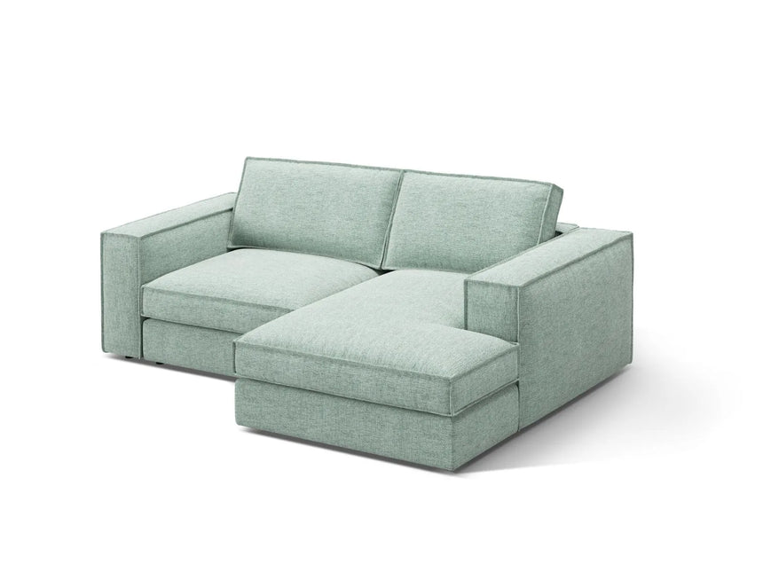 Pola 2-Sitzer Ecksofa, Rechte Seite, aus Strukturierter Stoff in Minze (BABEL SAFIRA), 226x158 cm von Micadoni – Bild 3