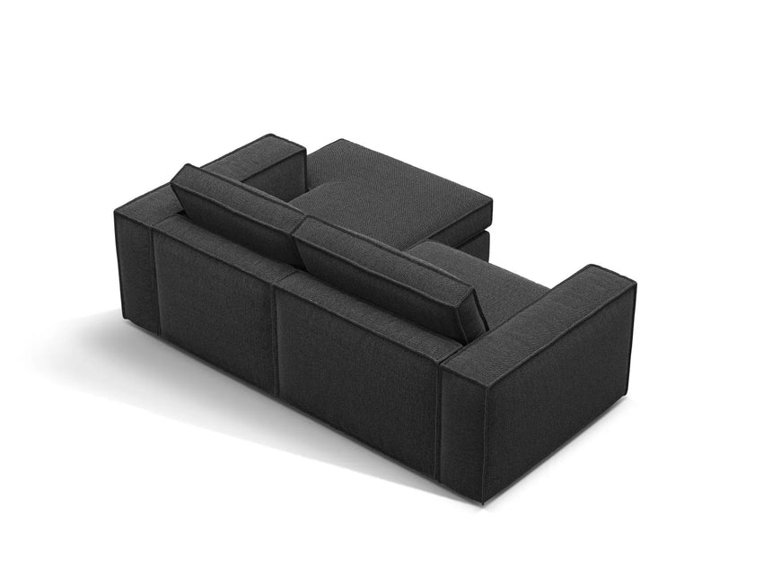 Pola 2-Sitzer Ecksofa, Rechte Seite, aus Strukturierter Stoff in Schwarz (BABEL BLACK), 226x158 cm von Micadoni – Bild 5