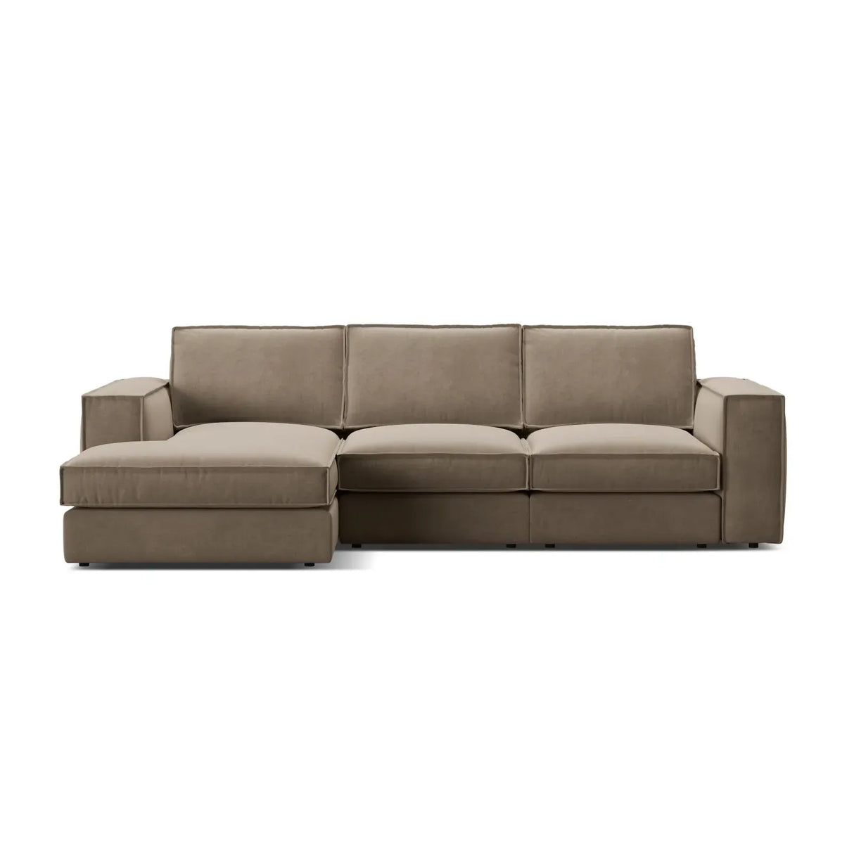 Pola 3-Sitzer Ecksofa, Linke Seite, aus Samt oder Strukturstoff, 284x158 cm - ZEN ZONE Furniture
