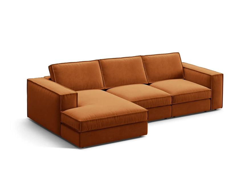 Pola 3-Sitzer Ecksofa, Linke Seite, aus Samt in Terrakotta (Salvador 14), 284x158 cm von Micadoni – Bild 3