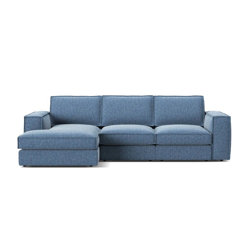 Pola 3-Sitzer Ecksofa, Linke Seite, aus Samt oder Strukturstoff, 284x158 cm - ZEN ZONE Furniture