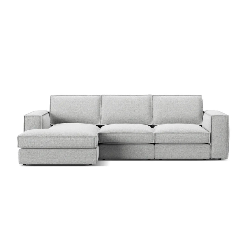 Pola 3-Sitzer Ecksofa, Linke Seite, aus Samt oder Strukturstoff, 284x158 cm - ZEN ZONE Furniture