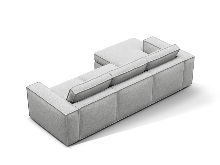 Pola 3-Sitzer Ecksofa, Linke Seite, aus Strukturierter Stoff in Hellgrau (BABEL LIGHT GREY), 284x158 cm von Micadoni – Bild 5
