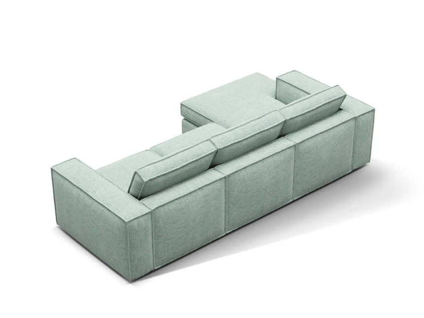 Pola 3-Sitzer Ecksofa, Linke Seite, aus Strukturierter Stoff in Minze (BABEL SAFIRA), 284x158 cm von Micadoni – Bild 5