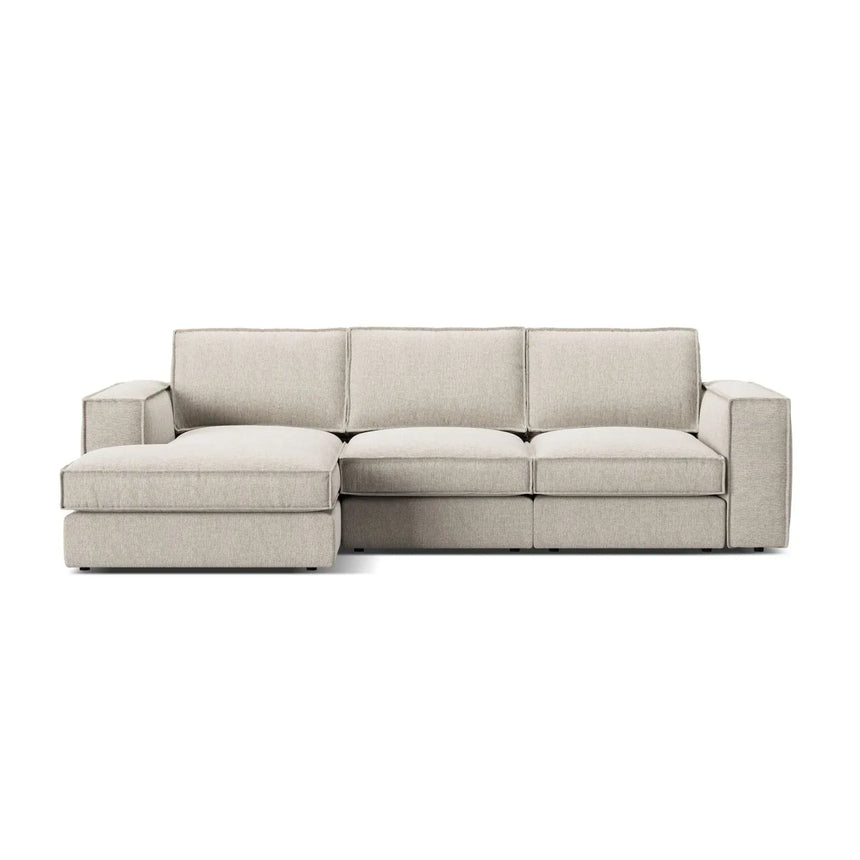 Pola 3-Sitzer Ecksofa, Linke Seite, aus Samt oder Strukturstoff, 284x158 cm - ZEN ZONE Furniture