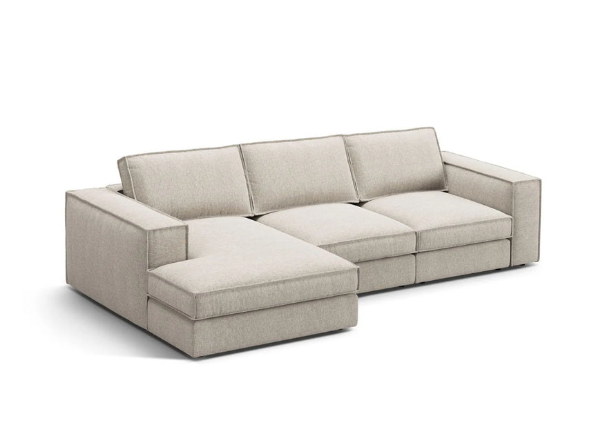 Pola 3-Sitzer Ecksofa, Linke Seite, aus Strukturierter Stoff in Sand (BABEL SAND), 284x158 cm von Micadoni – Bild 3