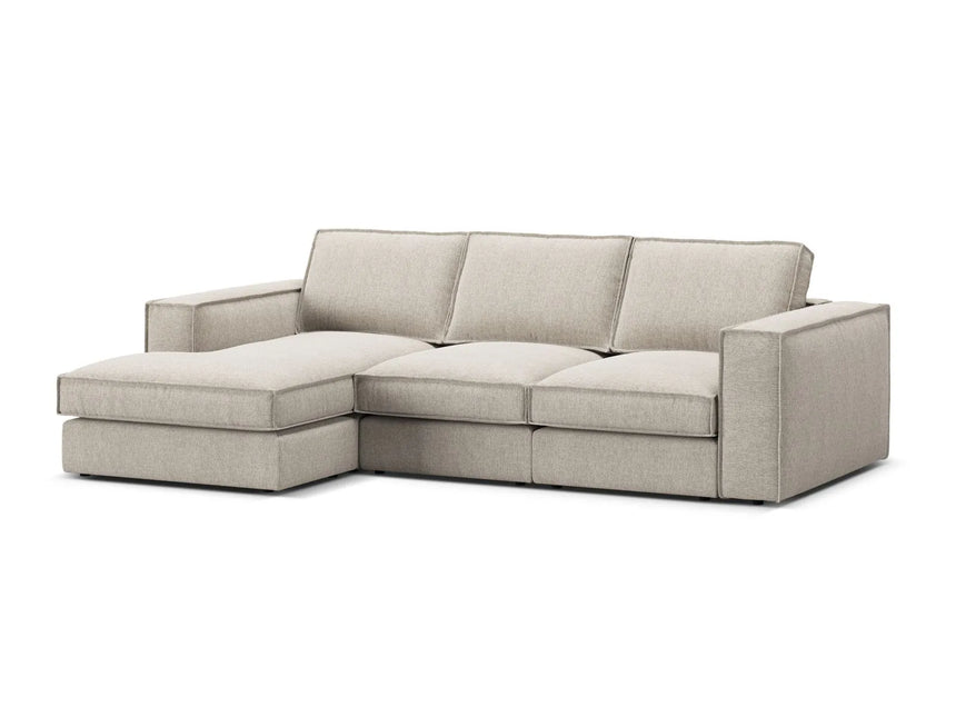Pola 3-Sitzer Ecksofa, Linke Seite, aus Strukturierter Stoff in Sand (BABEL SAND), 284x158 cm von Micadoni – Bild 4
