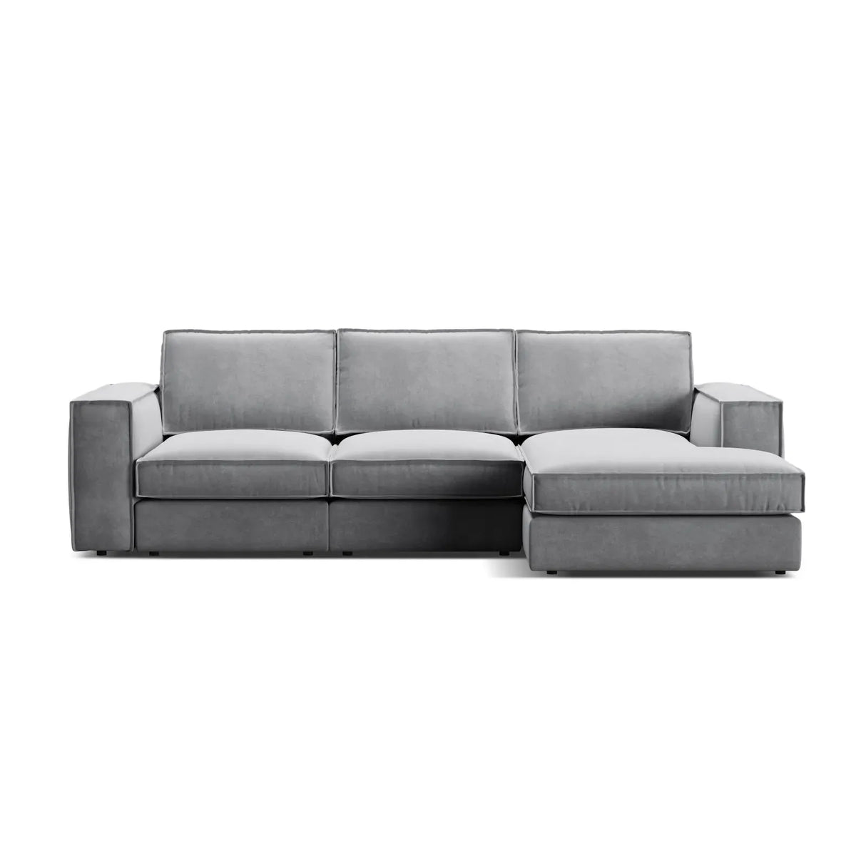 Pola 3-Sitzer Ecksofa, Rechte Seite, aus Samt oder Strukturstoff, 284x158 cm - ZEN ZONE Furniture