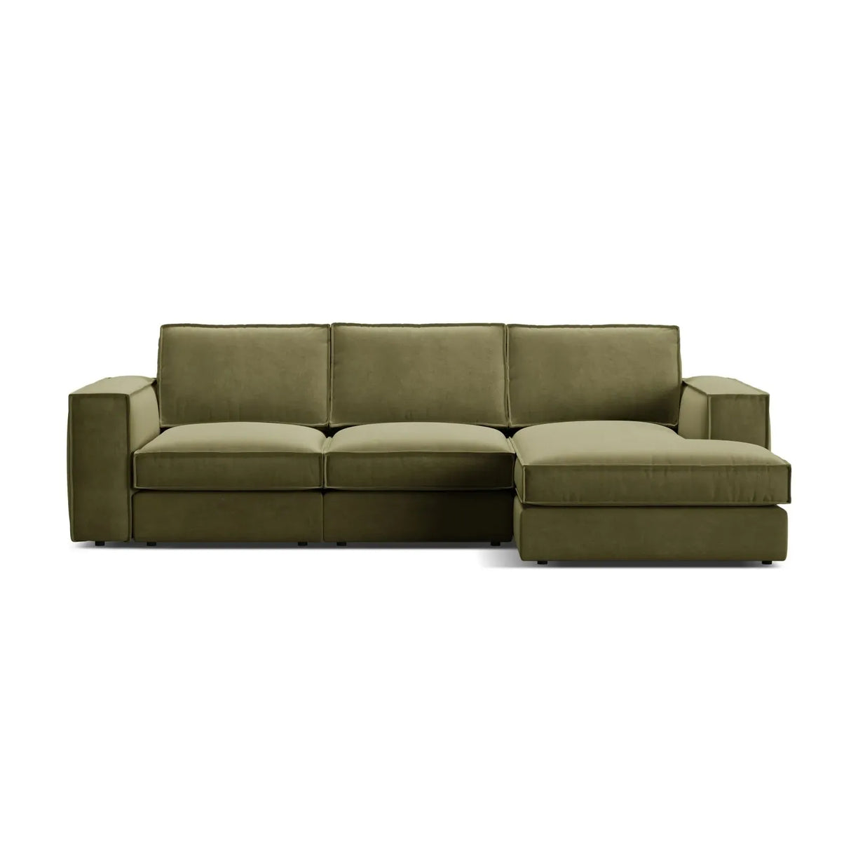 Pola 3-Sitzer Ecksofa, Rechte Seite, aus Samt oder Strukturstoff, 284x158 cm - ZEN ZONE Furniture