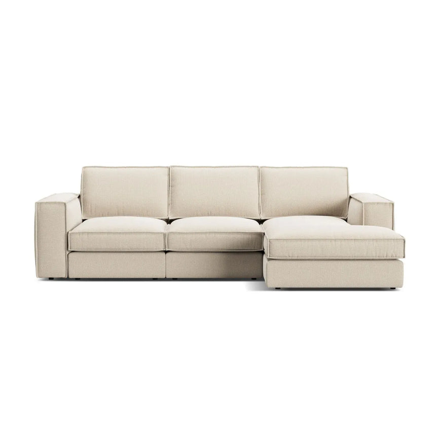 Pola 3-Sitzer Ecksofa, Rechte Seite, aus Samt oder Strukturstoff, 284x158 cm - ZEN ZONE Furniture