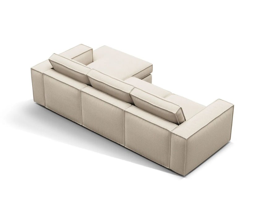 Pola 3-Sitzer Ecksofa, Rechte Seite, aus Strukturierter Stoff in Beige (BABEL TOFFEE), 284x158 cm von Micadoni – Bild 5