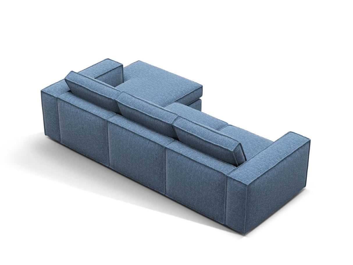 Pola 3-Sitzer Ecksofa, Rechte Seite, aus Strukturierter Stoff in Dunkelblau (BABEL BLUE), 284x158 cm von Micadoni – Bild 5