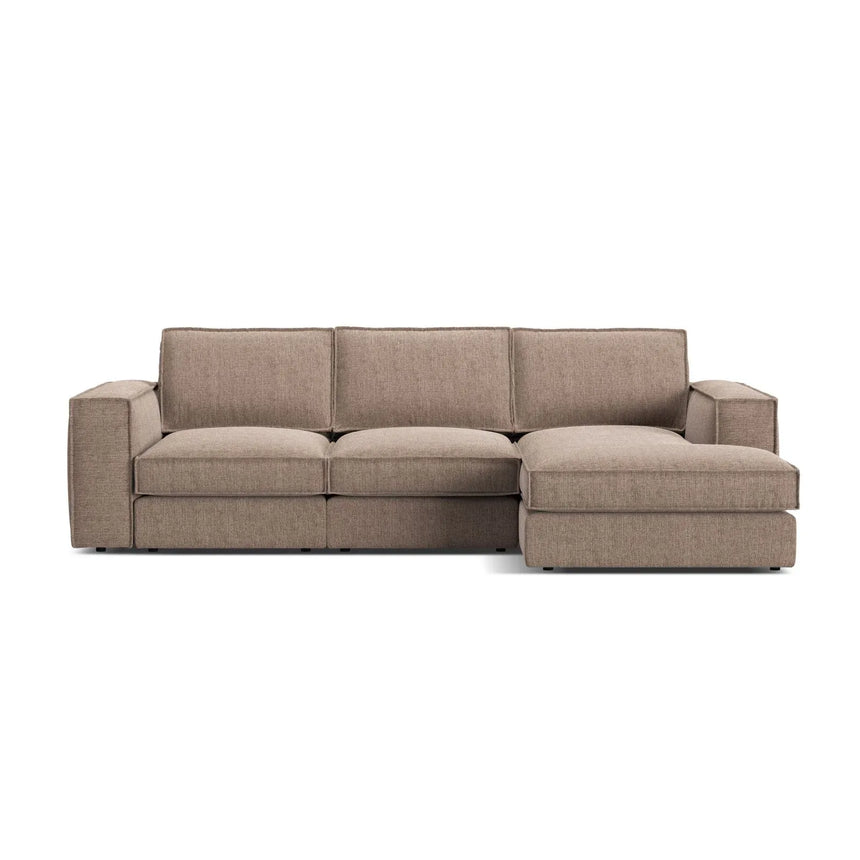 Pola 3-Sitzer Ecksofa, Rechte Seite, aus Samt oder Strukturstoff, 284x158 cm - ZEN ZONE Furniture