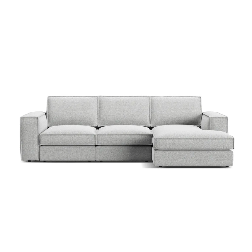 Pola 3-Sitzer Ecksofa, Rechte Seite, aus Samt oder Strukturstoff, 284x158 cm - ZEN ZONE Furniture