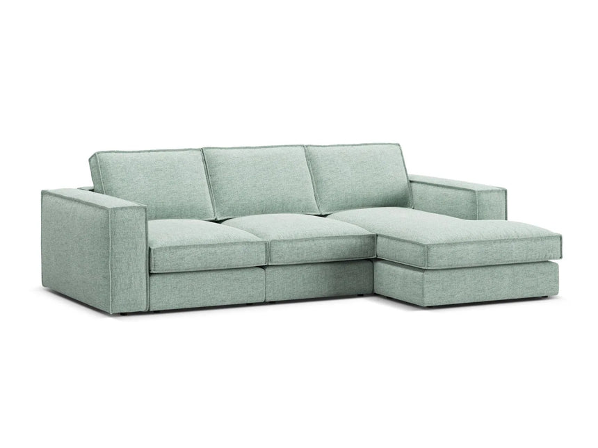 Pola 3-Sitzer Ecksofa, Rechte Seite, aus Strukturierter Stoff in Minze (BABEL SAFIRA), 284x158 cm von Micadoni – Bild 4